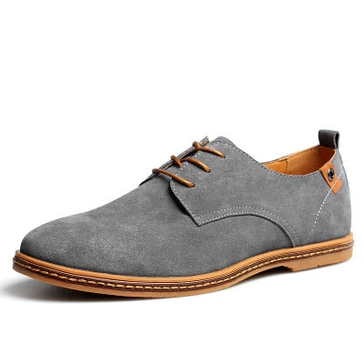 Load image into Gallery viewer, Fashion Suede Leather Casual Flat Lace Up Shoes-men-wanahavit-grey-6-wanahavit
