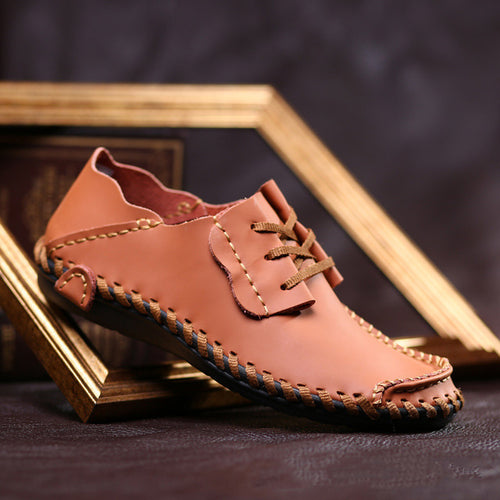 Load image into Gallery viewer, Leather Breathable Designer Shoes-men-wanahavit-Brown Casual Shoes-11-wanahavit
