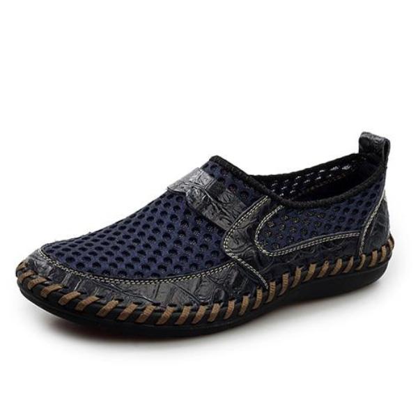 Breathable Genuine Leather Meshed Slip On Loafer Shoes-unisex-wanahavit-blue-6.5-wanahavit