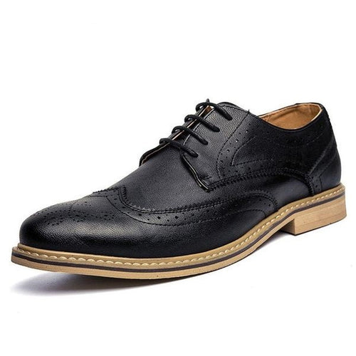 Load image into Gallery viewer, Luxury Leather Brogue Flats Casual British Style Shoes-men-wanahavit-Black Shoes-6-wanahavit

