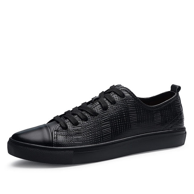 Genuine Leather Interweave Oxford Shoes-men-wanahavit-black sneakers-6-wanahavit
