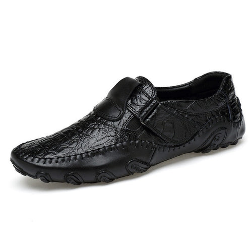 Load image into Gallery viewer, Genuine Leather Driving Moccasins Strapped Shoes-men-wanahavit-Black-6-wanahavit
