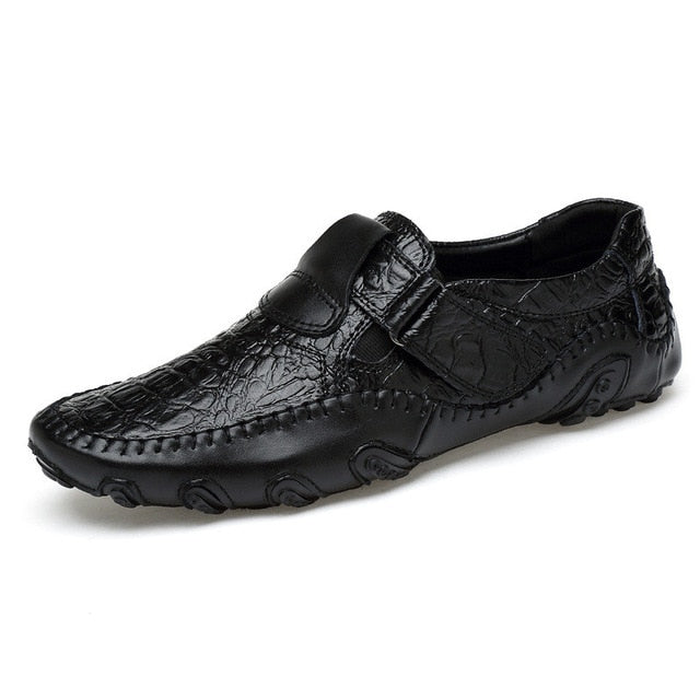 Genuine Leather Driving Moccasins Strapped Shoes-men-wanahavit-Black-6-wanahavit