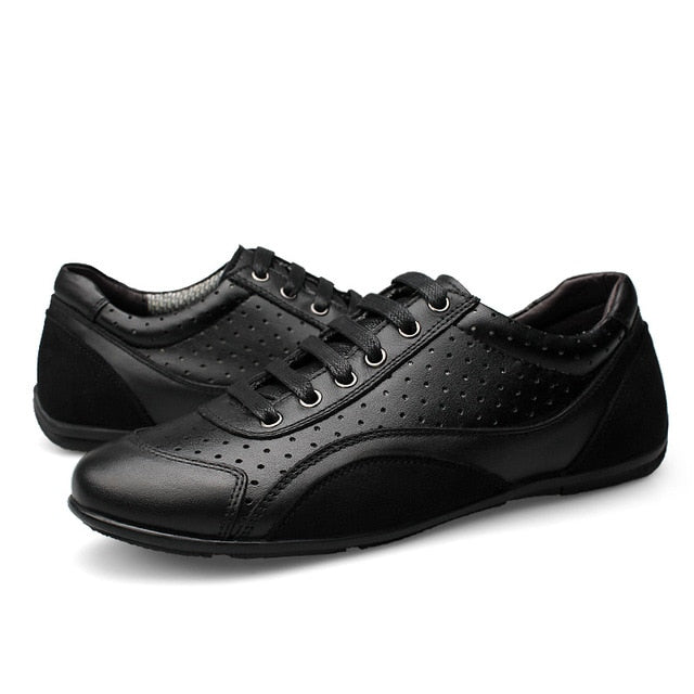 Genuine Leather High Quality Trendy Lace Up Shoes-men-wanahavit-Black Shoes Holes-5-wanahavit