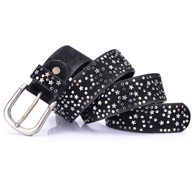 Punk Rock Style Metal Buckle Rivet Belts-women-wanahavit-CM18 Black-95CM-wanahavit