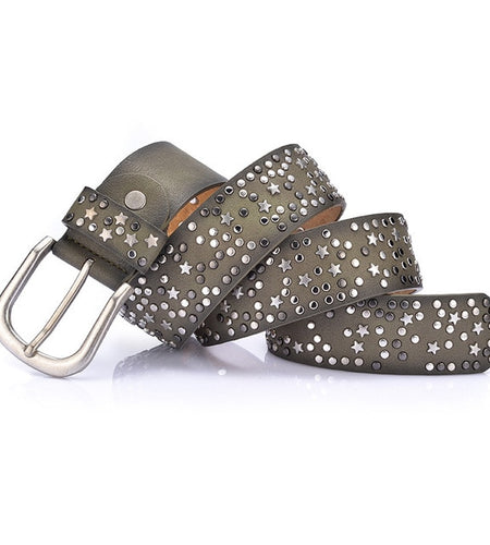 Punk Rock Style Metal Buckle Rivet Belts-women-wanahavit-CM18 Black-95CM-wanahavit