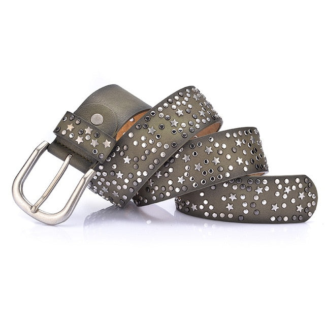 Punk Rock Style Metal Buckle Rivet Belts-women-wanahavit-CM18 Black-95CM-wanahavit