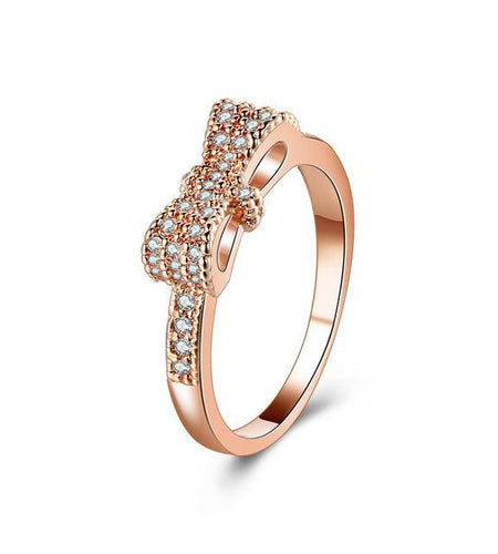 Geometrical Cubic Zircon Bow Knot Rings-women-wanahavit-6-rose gold color-wanahavit