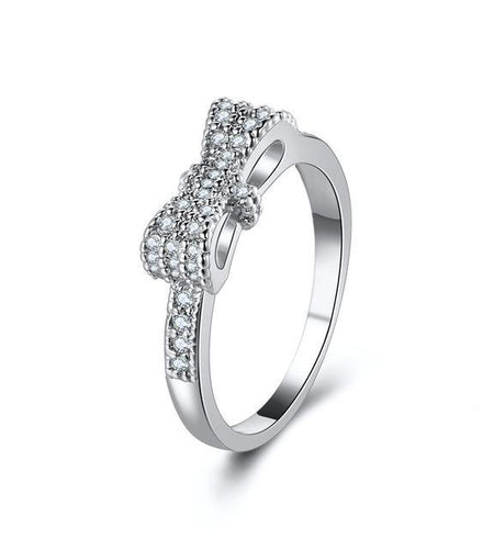Geometrical Cubic Zircon Bow Knot Rings-women-wanahavit-6-silver color-wanahavit