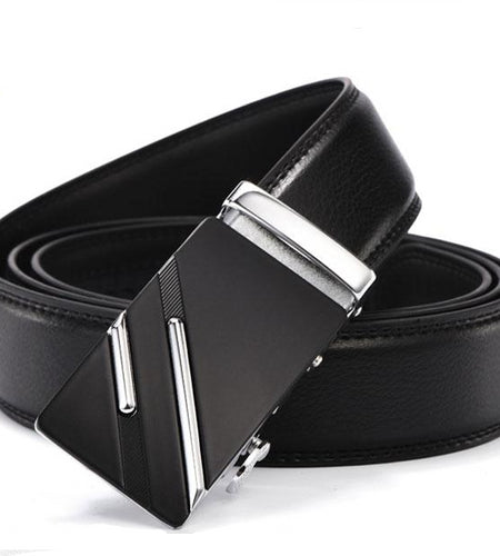 New Designer Automatic Cowhide Genuine Leather Belt-men-wanahavit-ZD03 Slivery-100cm-wanahavit