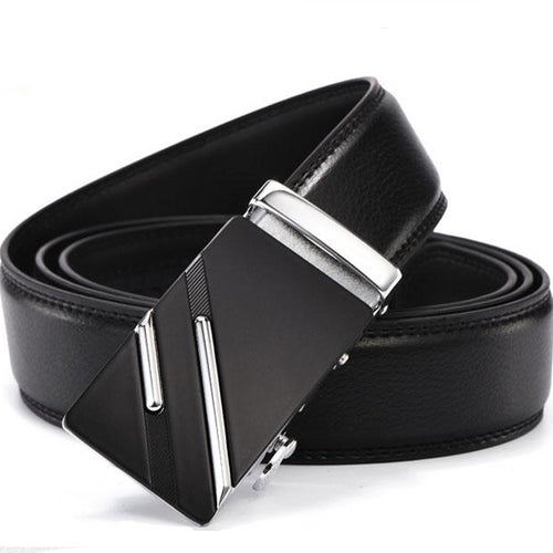 Load image into Gallery viewer, New Designer Automatic Cowhide Genuine Leather Belt-men-wanahavit-ZD03 Slivery-100cm-wanahavit
