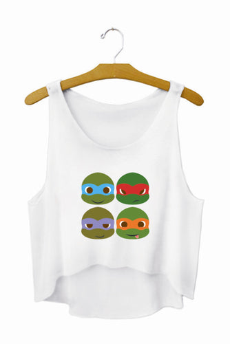 Load image into Gallery viewer, Funny I Love Food Print Crop Top Sleeveless Shirt-women-wanahavit-ninja turtles-One Size-wanahavit
