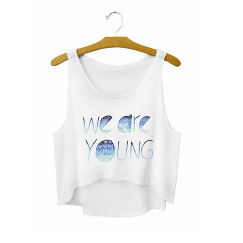 Load image into Gallery viewer, Funny I Love Food Print Crop Top Sleeveless Shirt-women-wanahavit-we are young-One Size-wanahavit
