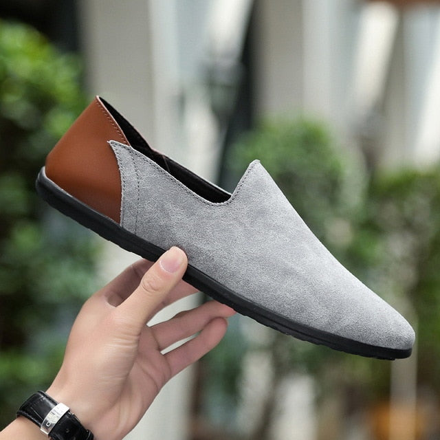Comfortable Soft Genuine Leather Suede Loafer Shoes-men-wanahavit-Grey Men Loafers-11-wanahavit
