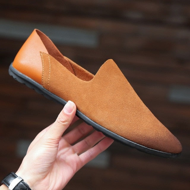 Comfortable Soft Genuine Leather Suede Loafer Shoes-men-wanahavit-Yellow Men Loafers-11-wanahavit