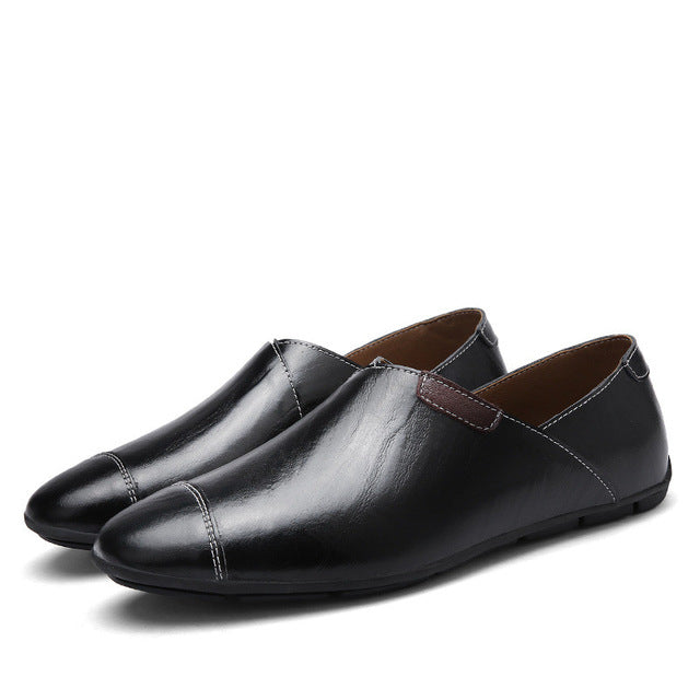 Fashion Italian Style Genuine Leather Slip On Shoes-men-wanahavit-Black Shoes-5.5-wanahavit