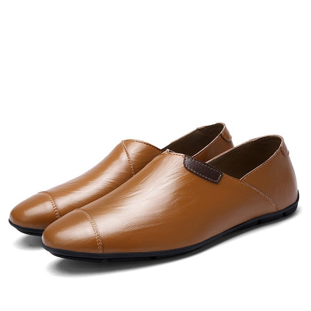 Fashion Italian Style Genuine Leather Slip On Shoes-men-wanahavit-Brown Shoes-5.5-wanahavit
