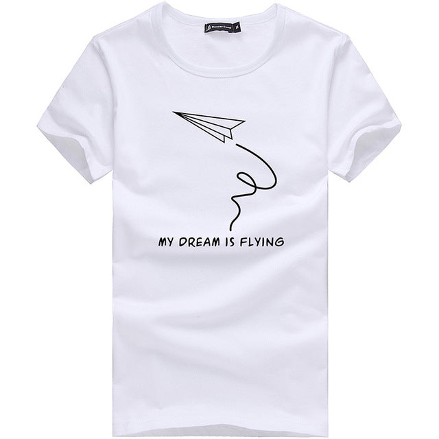 Comfortable Summer Printed Shirt #mydreamisflying-men-wanahavit-White-M-wanahavit