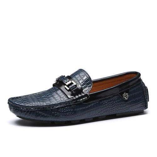 Load image into Gallery viewer, Luxury Casual Genuine Leather Slip On Soft Moccasin Shoe-men-wanahavit-Blue Loafers-6-wanahavit
