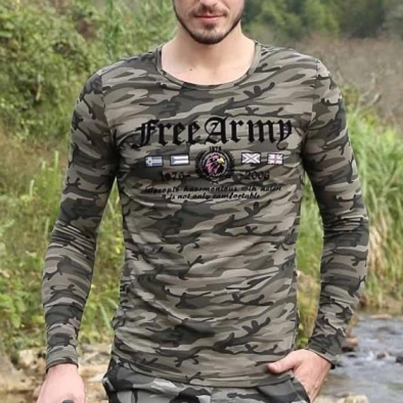 Army Academy Printed Slim Cotton Long Sleeve Shirt-men-wanahavit-camo-M-wanahavit