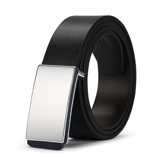 Load image into Gallery viewer, Cow Genuine Leather Smooth Buckle Belts-men-wanahavit-Silver PH-100cm-wanahavit
