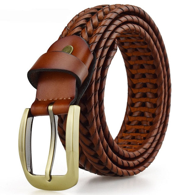 Hand Braided Luxury Genuine Leather Belt-men-wanahavit-BZ Man Brown-95CM-wanahavit