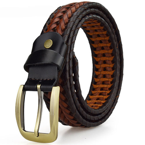 Load image into Gallery viewer, Hand Braided Luxury Genuine Leather Belt-men-wanahavit-BZ Man Double Color-95CM-wanahavit
