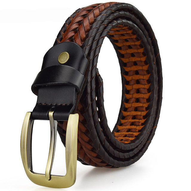 Hand Braided Luxury Genuine Leather Belt-men-wanahavit-BZ Man Double Color-95CM-wanahavit