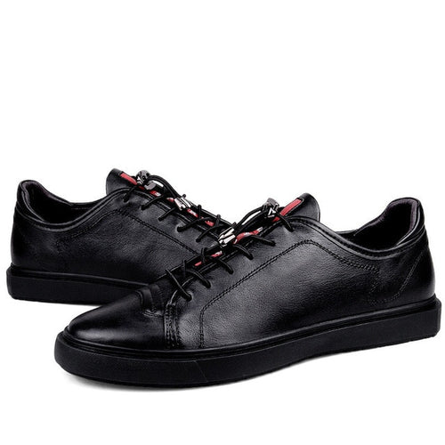 Load image into Gallery viewer, Luxury Real Leather Casual Fashion Trendy Sneakers-unisex-wanahavit-Black Sneakers-6-wanahavit
