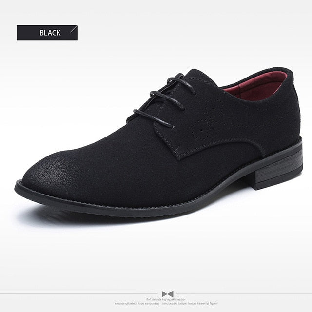 Classic Retro Brogue Oxfords Suede Leather Shoes-men-wanahavit-Black Casual Shoes-6-wanahavit