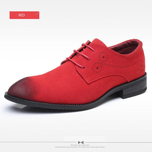 Load image into Gallery viewer, Classic Retro Brogue Oxfords Suede Leather Shoes-men-wanahavit-Red Casual Shoes-6-wanahavit
