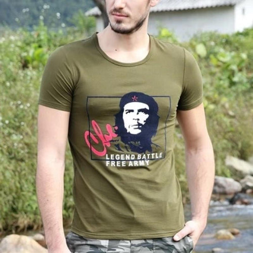 Load image into Gallery viewer, Che Guevarra Printed Military Tees-men-wanahavit-army green-M-wanahavit
