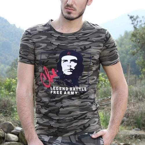 Load image into Gallery viewer, Che Guevarra Printed Military Tees-men-wanahavit-camouflage-M-wanahavit
