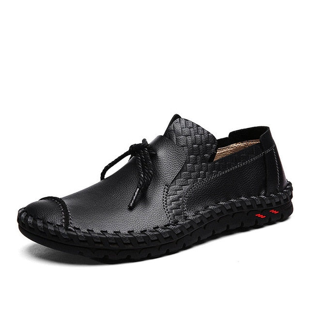 Genuine Leather Casual Soft Comfortable Moccasins Shoe-men-wanahavit-Black Casual Shoes-41-wanahavit