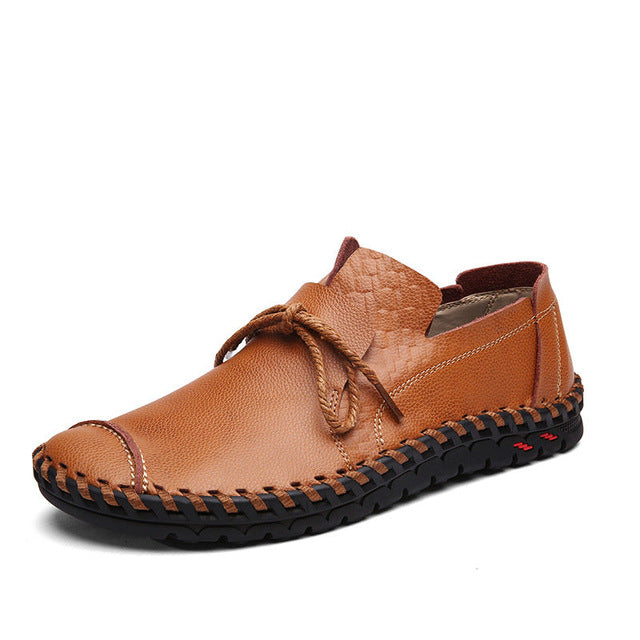 Genuine Leather Casual Soft Comfortable Moccasins Shoe-men-wanahavit-Brown Casual Sheos-41-wanahavit