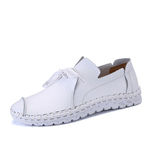 Load image into Gallery viewer, Genuine Leather Casual Soft Comfortable Moccasins Shoe-men-wanahavit-White Casual Shoes-41-wanahavit
