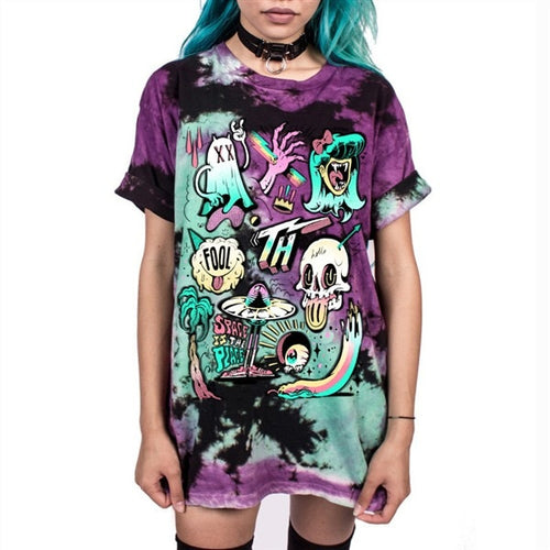 Load image into Gallery viewer, Punk Rock Skull Printed Tees v3-unisex-wanahavit-Space Is The Place-L-wanahavit
