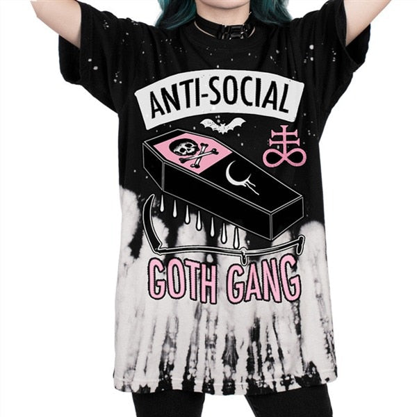 Punk Rock Skull Printed Tees v5-unisex-wanahavit-Goth Gang-S-wanahavit