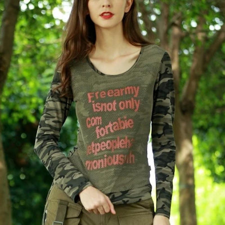 Meshed Camouflage Printed Long Sleeve Cotton Shirt-women-wanahavit-green camouflage-S-wanahavit