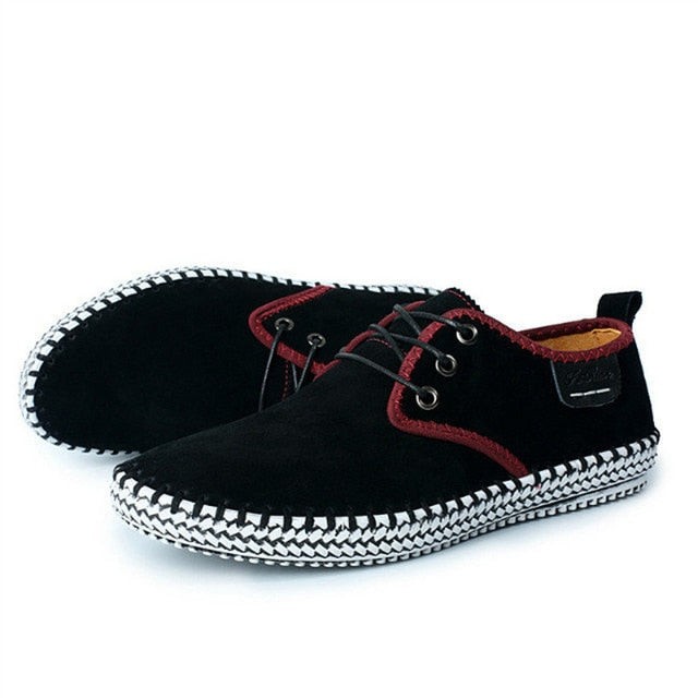 Genuine Suede Leather Luxury Retro Flat Oxfords Shoes-men-wanahavit-Black Shoes Men-41-wanahavit