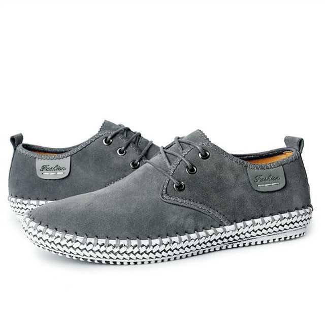 Genuine Suede Leather Luxury Retro Flat Oxfords Shoes-men-wanahavit-Grey Shoes Men-41-wanahavit