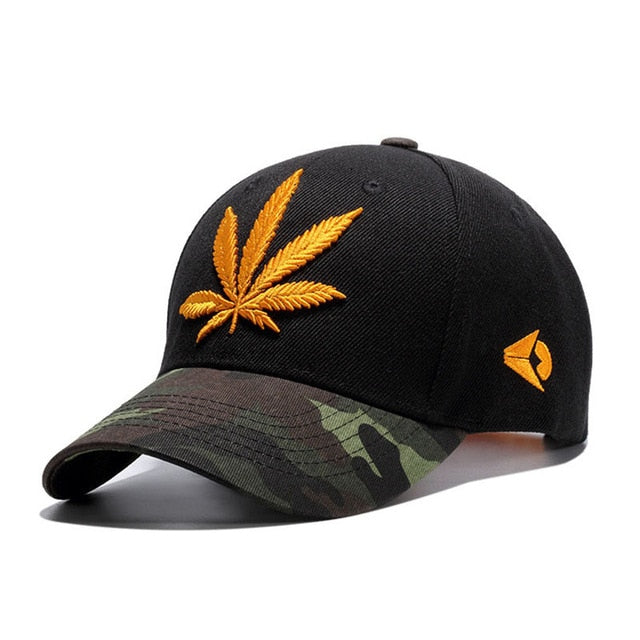 Hip Hop Camouflage Leaf Embroidery Baseball Snapback Cap-unisex-wanahavit-Yellow-Adjustable-wanahavit