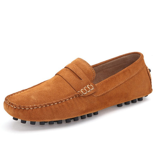 Load image into Gallery viewer, Suede Genuine Leather Fashion Soft Loafers Moccasin Shoe-men-wanahavit-Yellow Loafers-38-wanahavit

