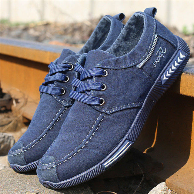 Canvas Denim Lace-Up Casual Sneaker Shoes-men-wanahavit-Blue Sneakers-6-wanahavit