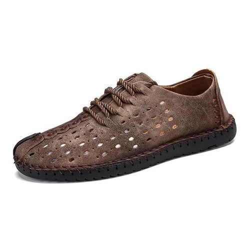 Load image into Gallery viewer, Summer Comfortable Quality Split Leather Moccasin Shoes-men-wanahavit-01 khaki-6.5-wanahavit
