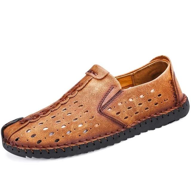 Summer Comfortable Quality Split Leather Moccasin Shoes-men-wanahavit-02 Yellow-6.5-wanahavit