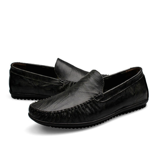 Load image into Gallery viewer, Handmade Plus Size Soft Moccasins Genuine Leather Shoe-men-wanahavit-Black Loafers-5-wanahavit
