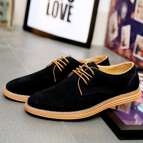 Load image into Gallery viewer, Casual Business Breathable Suede Flats Shoes-men-wanahavit-Black Casual Shoes-6-wanahavit
