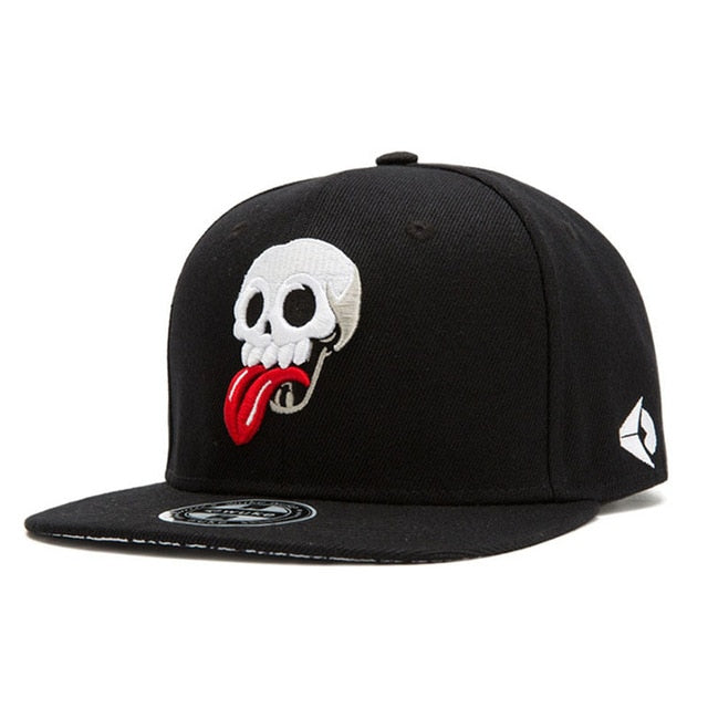 Hip Hop Funny Skull Embroidery Baseball Snapback Cap-unisex-wanahavit-wanahavit