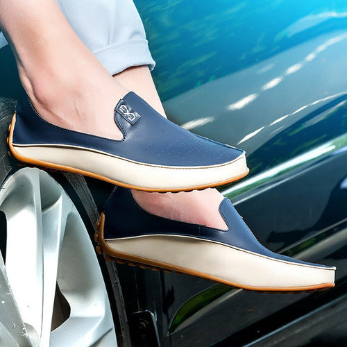 Load image into Gallery viewer, Leather Luxury Breathable Loafers Shoes-men-wanahavit-Blue Men Loafers-6-wanahavit
